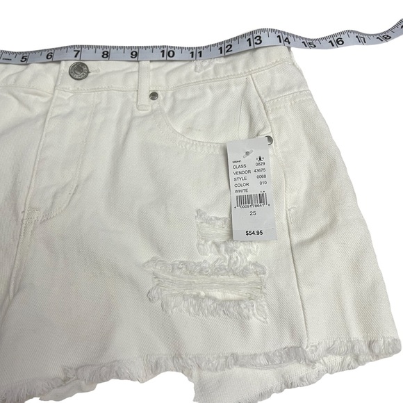 NWT! Pacsun Overall White Denim Short Size 25 - Picture 7 of 9
